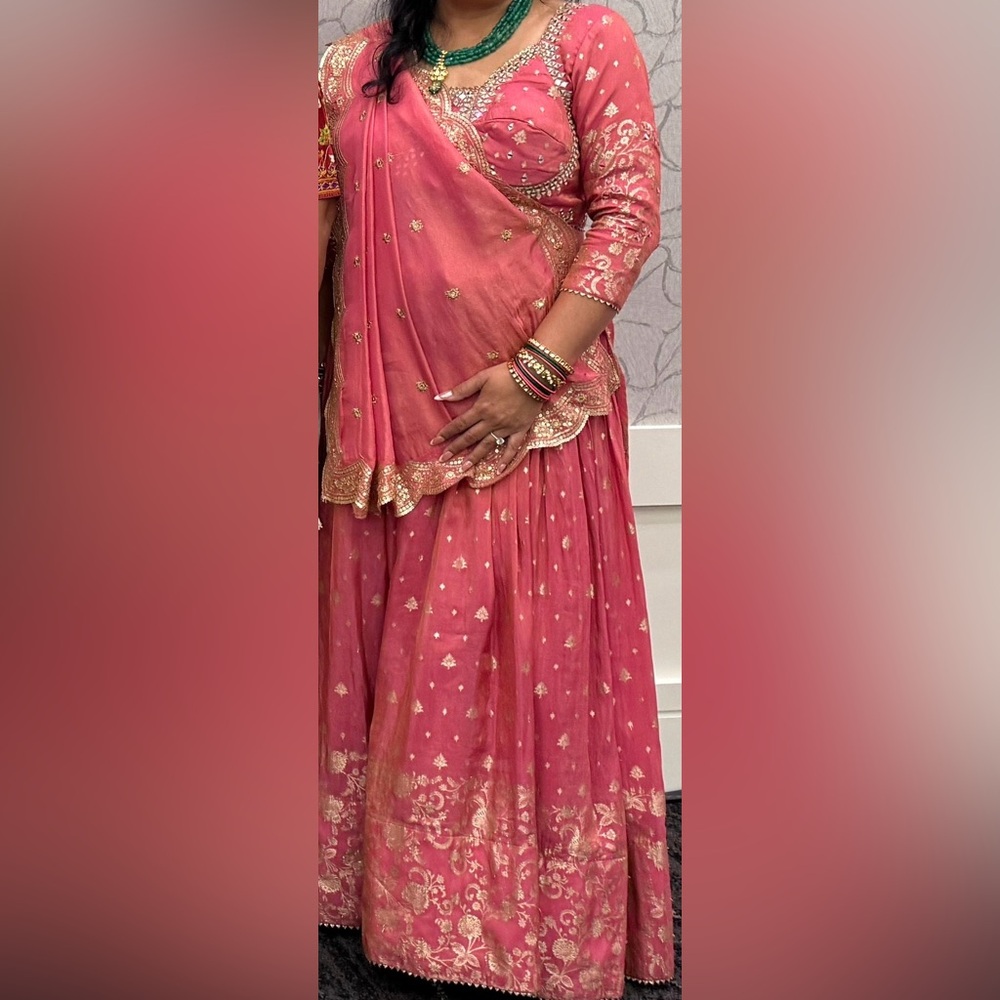 Elegant Pink Embroidered Lehenga